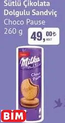 MİLKA SÜTLÜ ÇİKOLATA DOLGULU SANDVİÇ CHOCO PAUSE